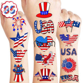 85 PCS America USA Temporary Tattoos Freedom Party Themed Patriotic Birthday Party Decorations Favors Supplies Decor American Flag 4th of July Tattoo Stickers for Kids Adults Prizes